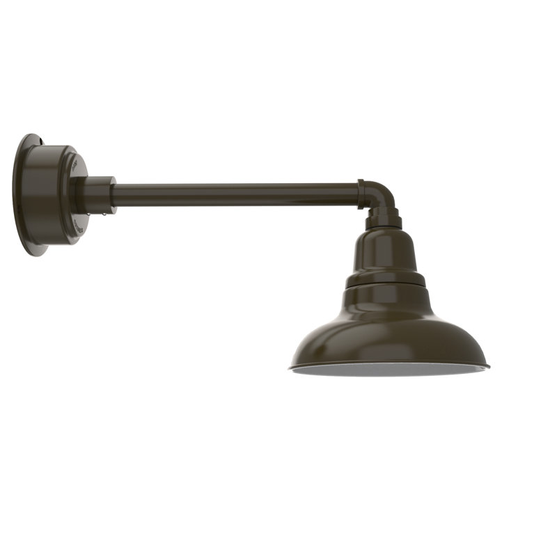 Luminaire de grange d’extérieur à del Idella, Bronze acajou, H 9 po x l 8 po x P 25 po
