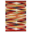 Tapis rouge / beige / doré à motif géométrique en laine tissé à plat à motif rectangulaire 5 pi 2 po x 8 pi 1 po Lovrien