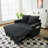 Sleeper Sofa Couch With Pull Out Bed, Modern Convertible Sleeper Sofa Bed, Small Love Seat With Pillows & Side Pockets-369727961