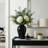 Ellport Sophisticated Ceramic Tall Jar with Lid Accent for Home Decor - Sculptural Table Jar with Silhouette Curve for Shelves Consoles and Tabletop Styling - 18", Black & Gold-89110050-89110048
