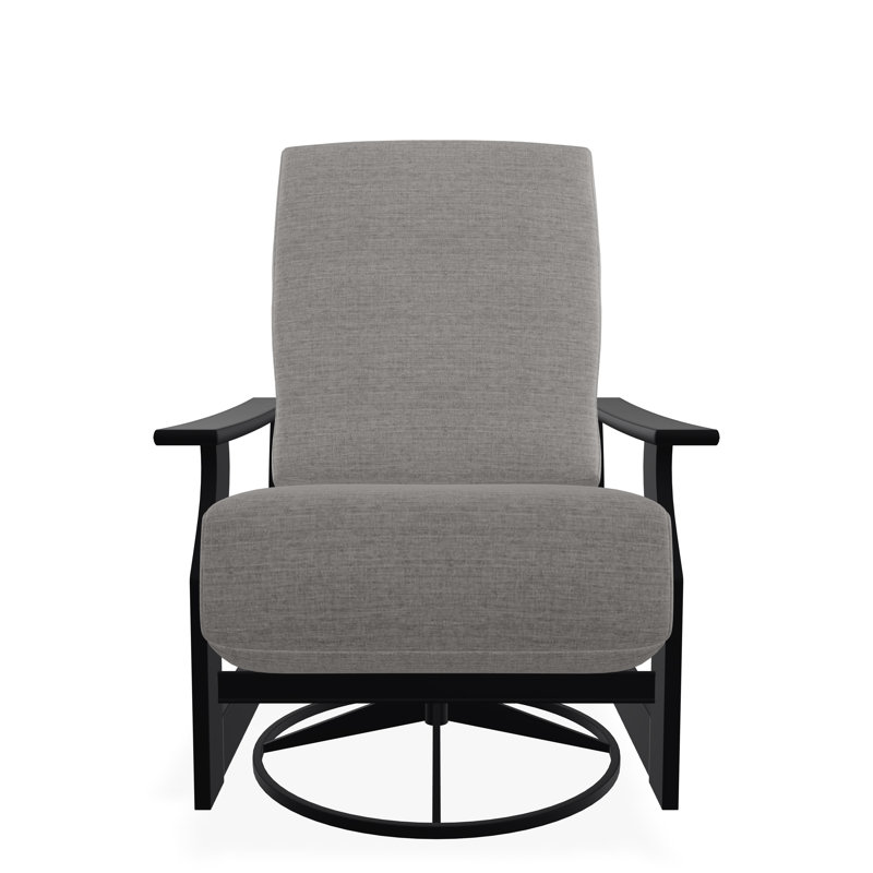 St. Catherine Marine Grade Polymer Deep Seating Cushion Swivel Rocker, Black, Canvas Granite Sunbrella® Canvas