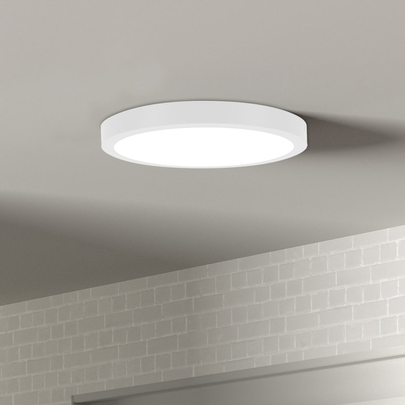 Plafonnier encastré à 1 lumière DEL Leitner - Conception minimaliste moderne, éclairage sans clignotement, profil bas, parfait pour les appartements, les lofts et les petits espaces