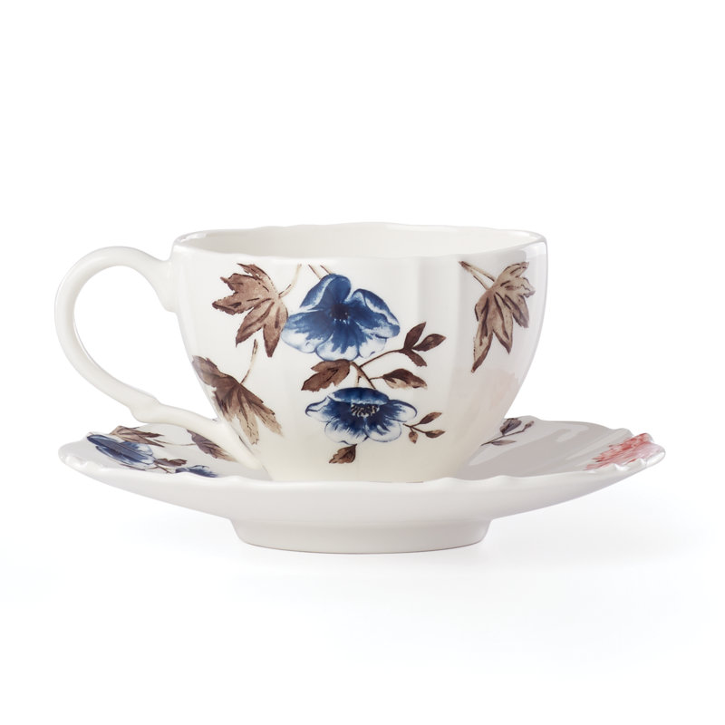 Lenox Sprig and Vine 2 Piece Teacup & Saucer Set