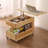 Modern Minimalist Solid Wood Natural Color Height - Adjustable Rotating Mobile Side Table