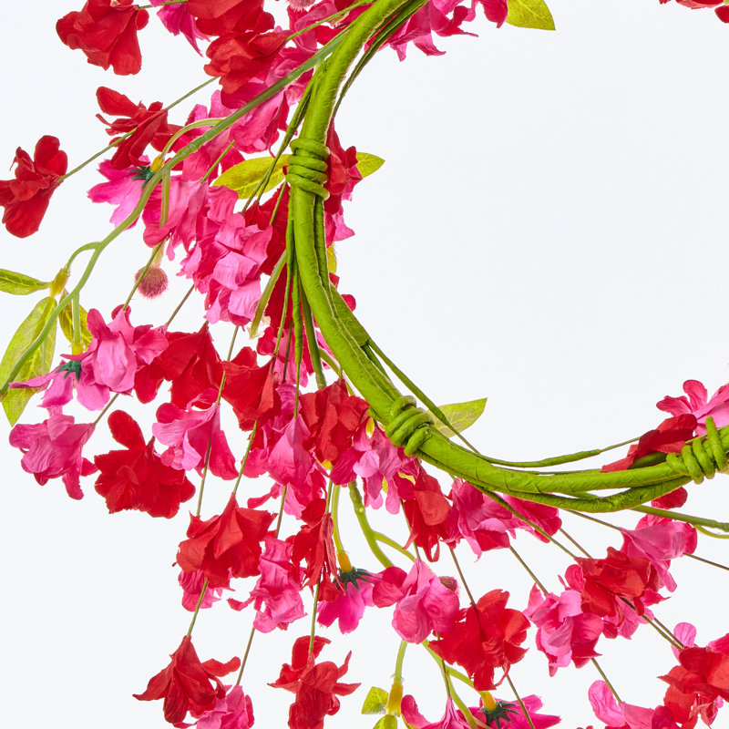 13" Pink Blossom Candle Ring