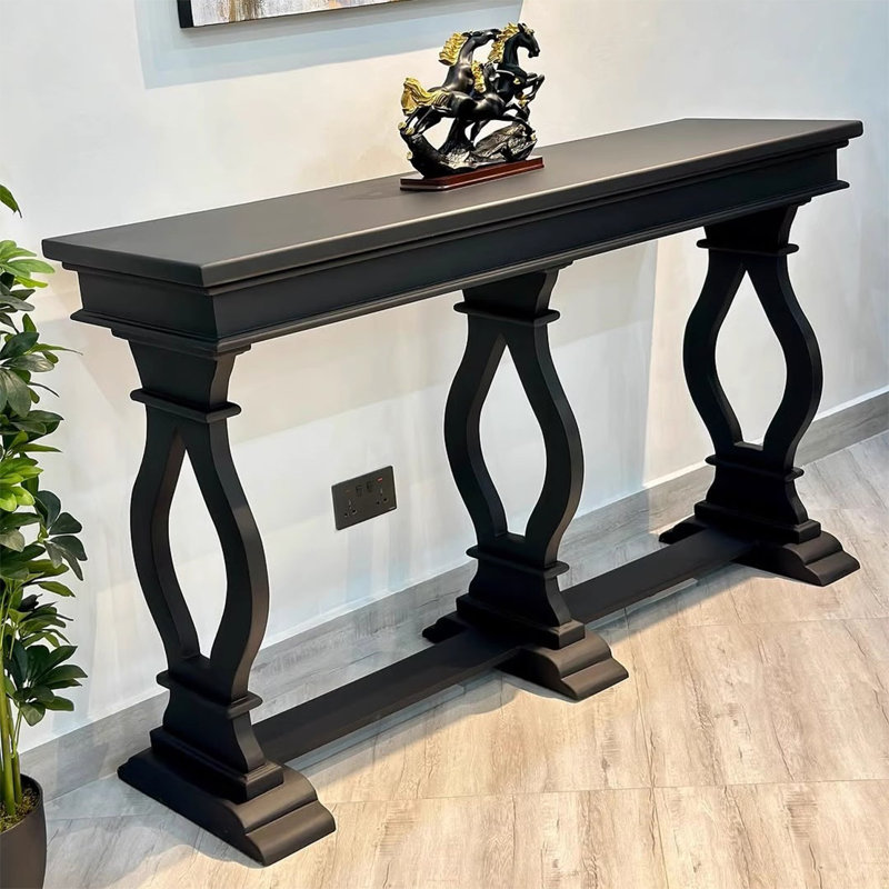 Console Retro Classical, H 31,5 po x l 62,99 po x P 15,75 po, Noir