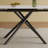 Retractable Sintered Stone Dining Table Set,Featuring a modern rectangular design, it adopts black carbon steel table legs and a cross-leg structure at the bottom(Table + 8 Chairs)-238135489-239459248