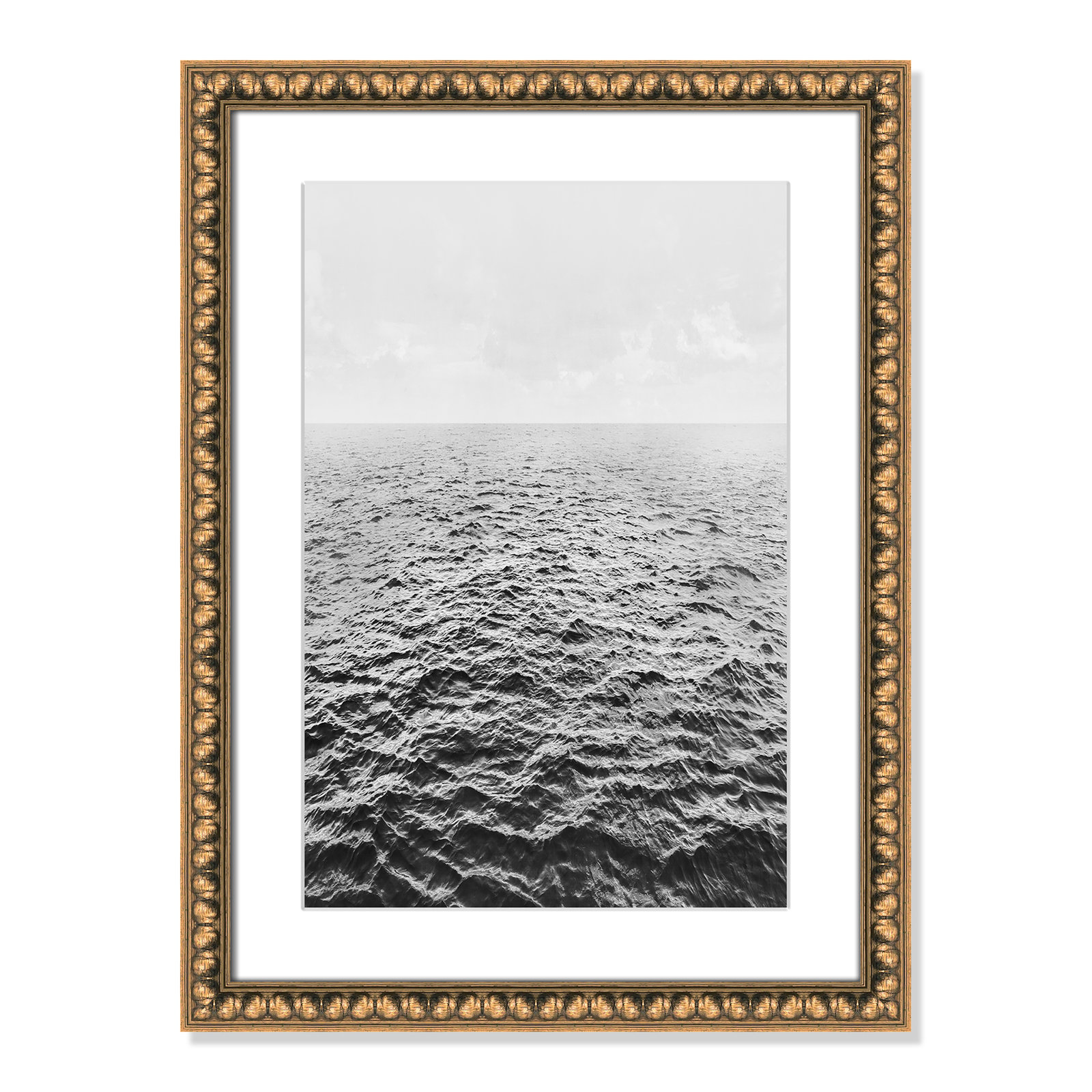Anali "Rolling in" Print by Mike Calascibetta, 22.5" W x 26.5" H x 1.125" D, Gold Bead