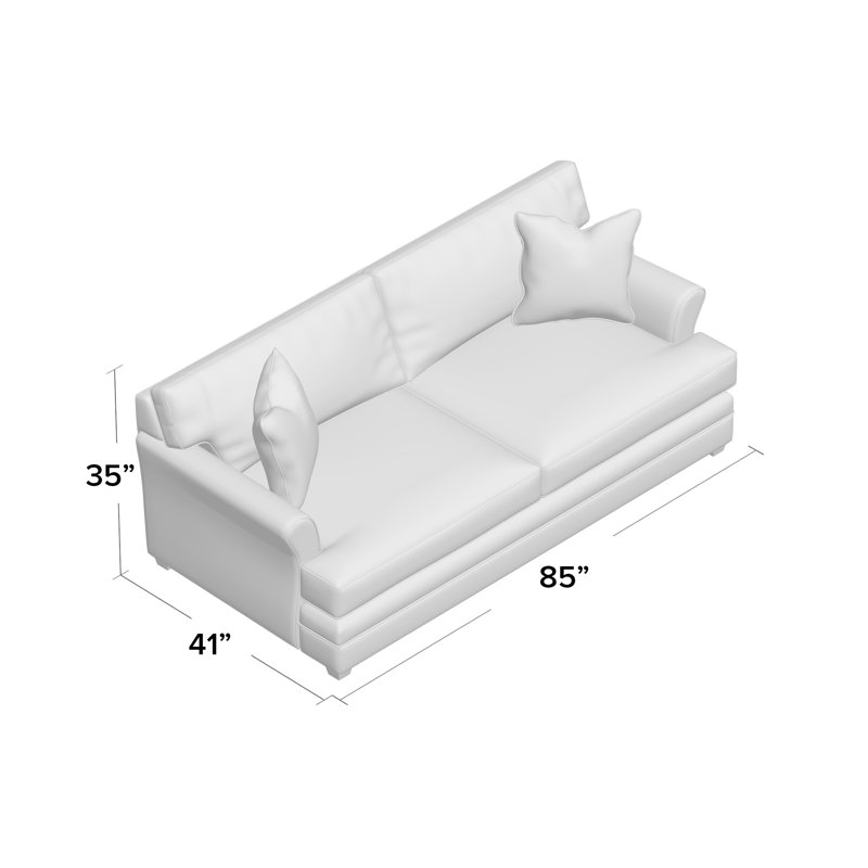 Harriss Upholstered 85'' Sofa, Drusky Linen Sustain® Basketweave