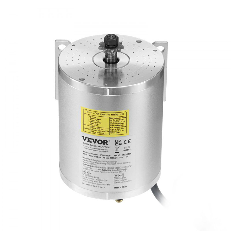48V 1800W Electric Brushless DC Motor Kit with Controller & Foot Pedal Throttle