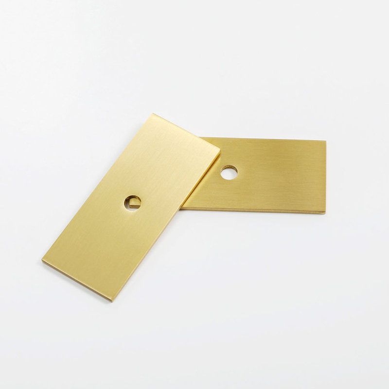 2.25" Modern Brass Rectangular Backplate
