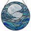 Panneau de vitrail 12 "H Moon Waves-866001352