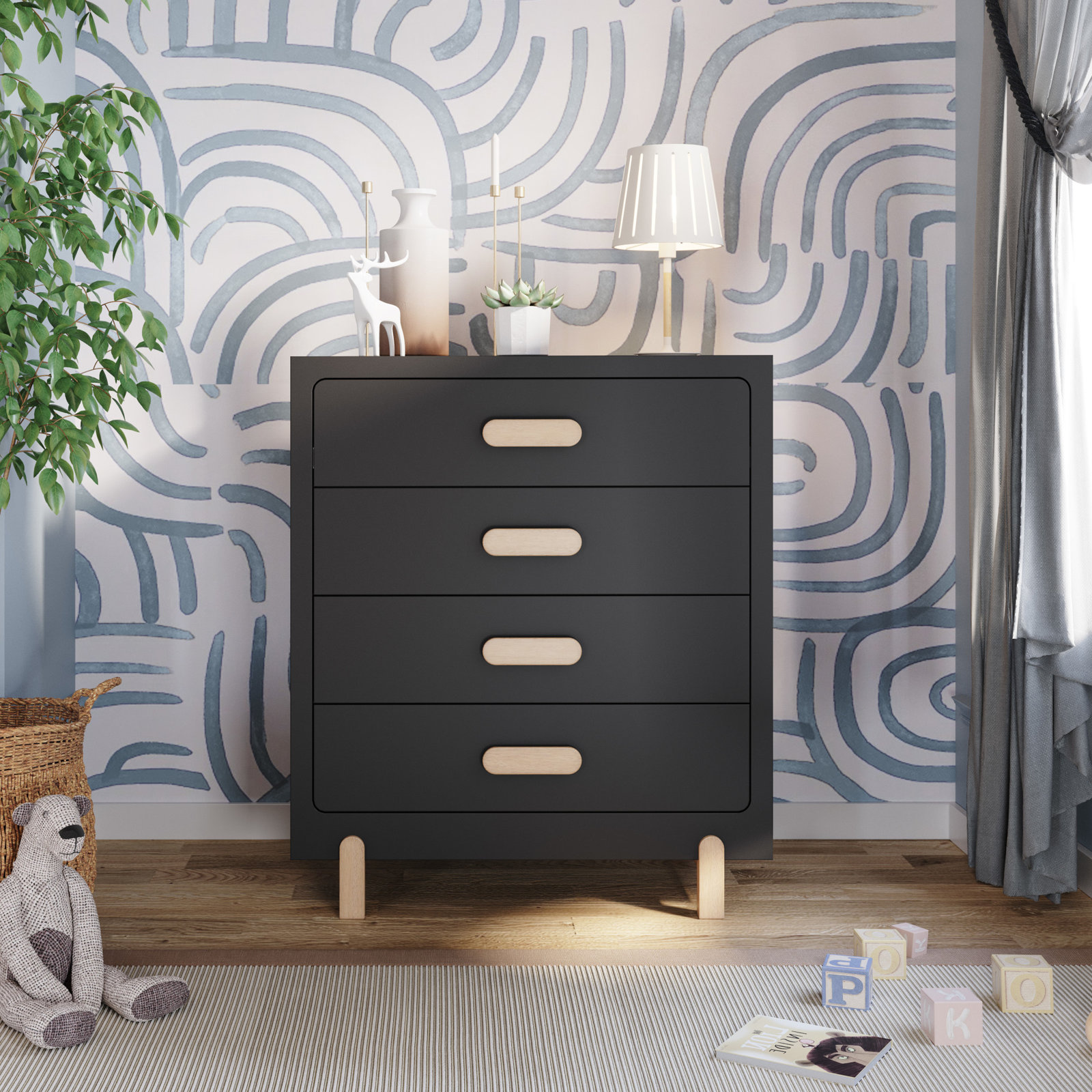 Park Heights Kids Dresser, Black