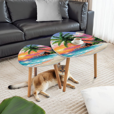 Ensemble de 2 tables basses gigognes Triangle