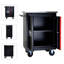 Armoire en acier avec serrure à clé - Multifonction noir et rouge
