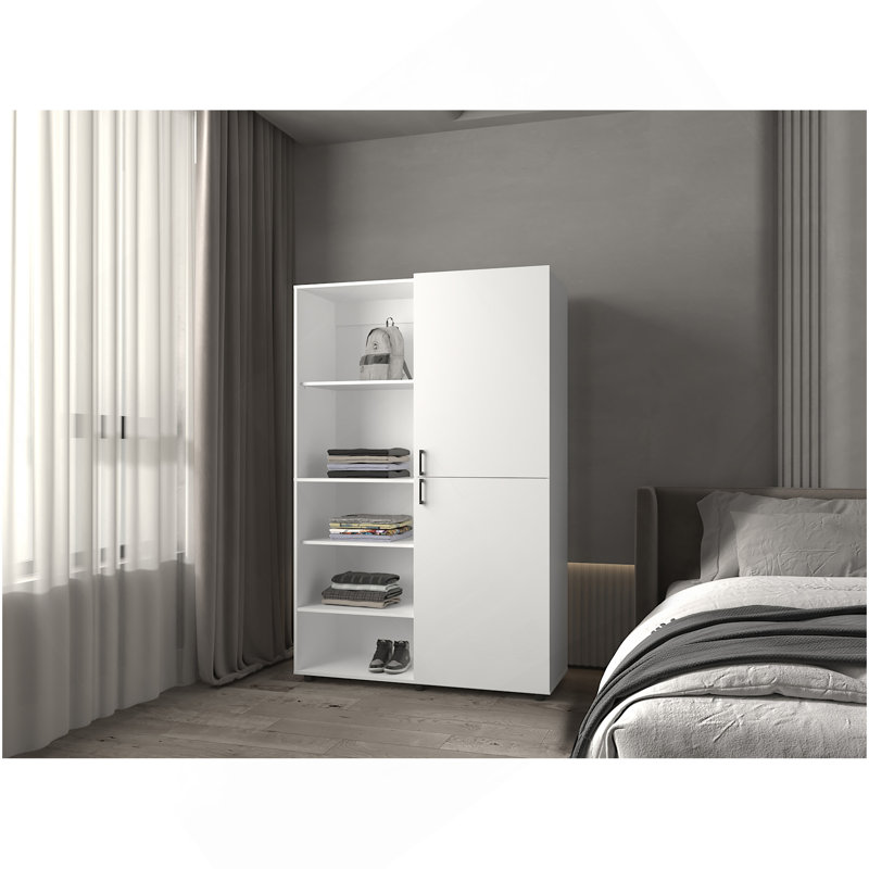 Armoire Tunica, chambre, Milan / blanc, Beige