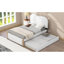 Lit plateforme avec lit gigogne simple - revêtement en bois massif rembourré, expérience de sommeil relaxant-121015506-121015504