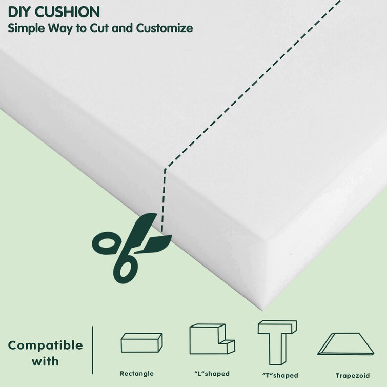 Chunyi Premium Upholstery Sofa Cushion Foam White Replacement Couch Cushions  (H5*W24*L72) 