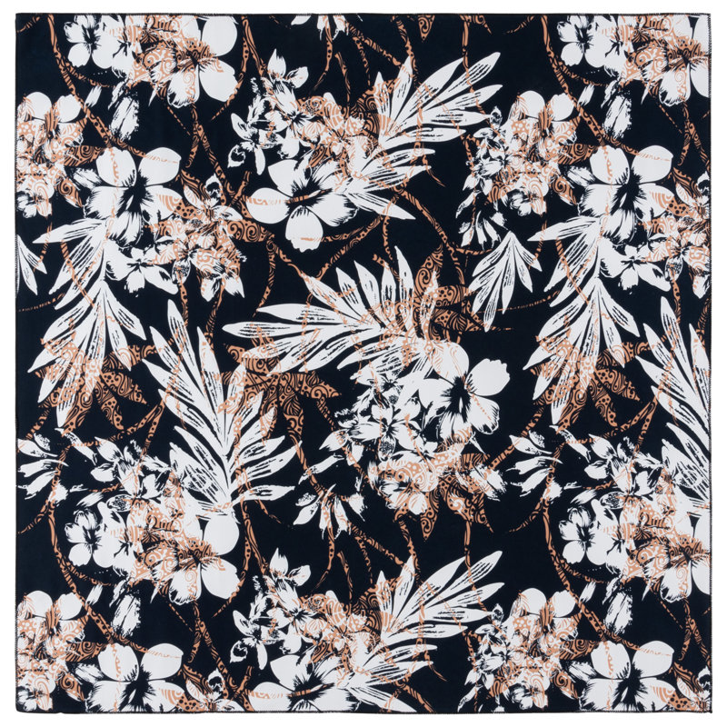 Tapis noir / brun Amalea 825, Carré 6 pi