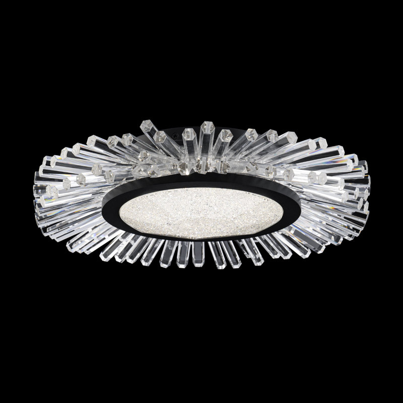 Benediction 1 Light Crystal LED Flush Mount, Black