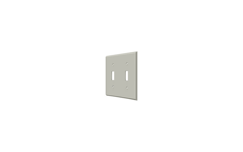 Deltana SWP4761U15A Switch Plate, Double Standard in Antique Nickel, Satin Nickel