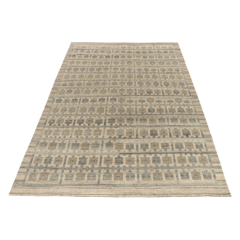 Scandinavian Wool Geometric Area Rug, Rectangle 10' x 14'