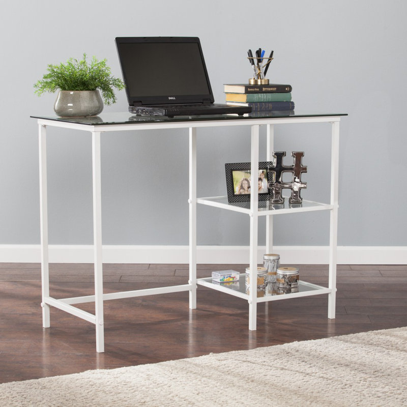 Bureau d'écriture en verre Conneautville, Blanc