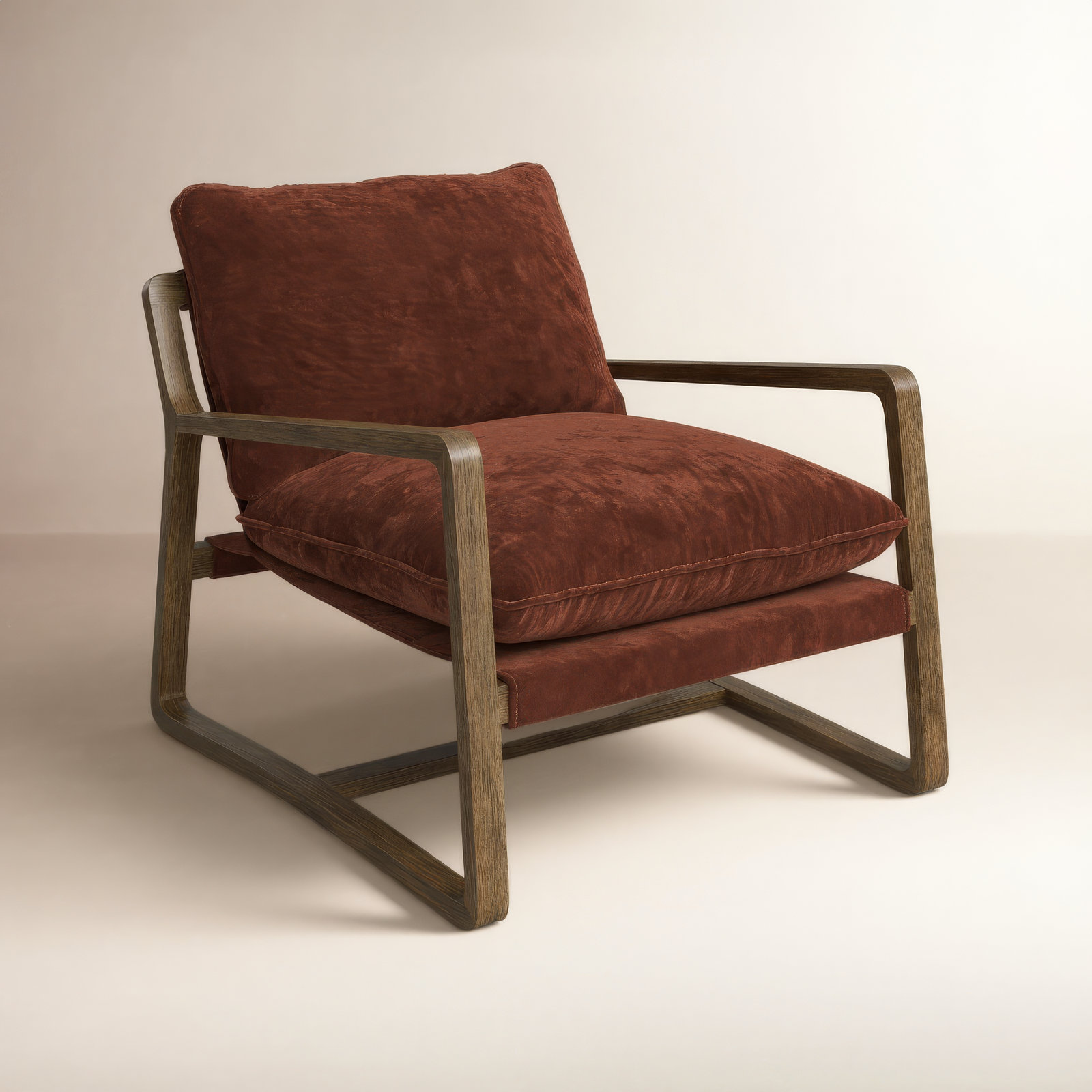 Goldberg Cotton Armchair, Toasted Umber, Surrey Auburn Performance