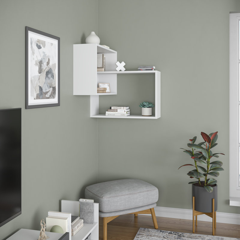 Milo Modern Wall Shelf, White