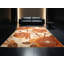 Tapis marocain doux et moelleux à motif de fleurs de bohémien de couleur brun Temaraia - reliure brun clair-104800201