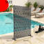 Decorative Garden Privacy Screen with Stand, 183x120cm Large Freestanding Metal Outdoor Divider with Installation Accessories, Trash Can Privacy Fence Screen Panels for Patio, Garden, Pool & Indoor.