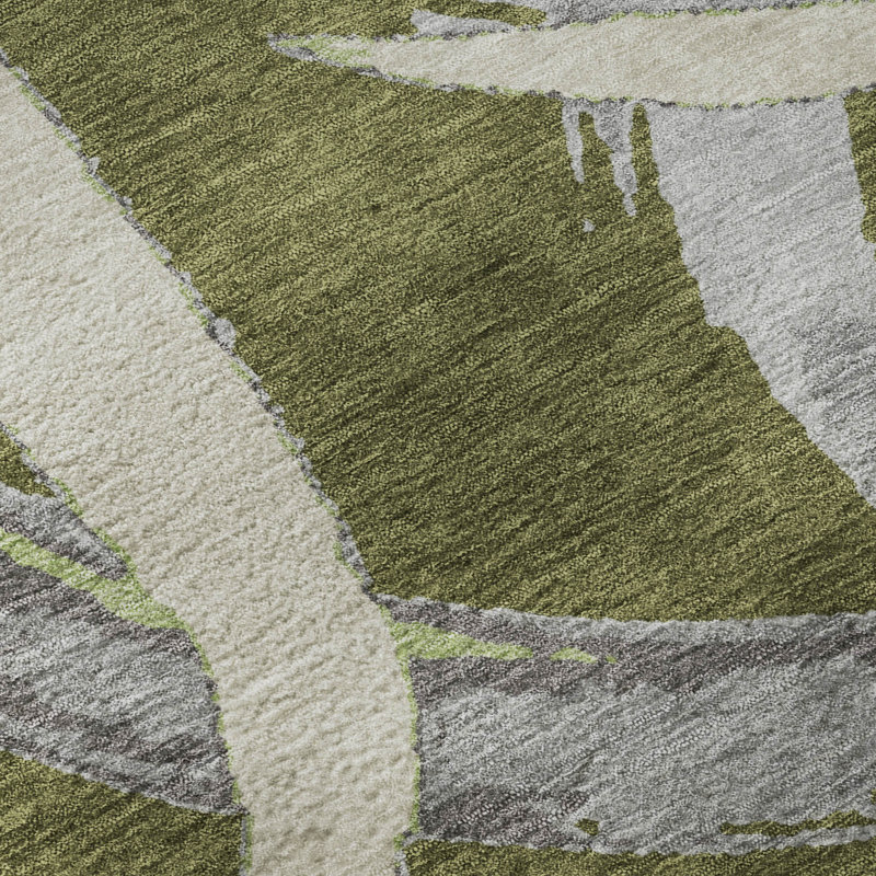 Premium Machine Washable Mayfield AMF1022 Circles Rug, Round 8' 