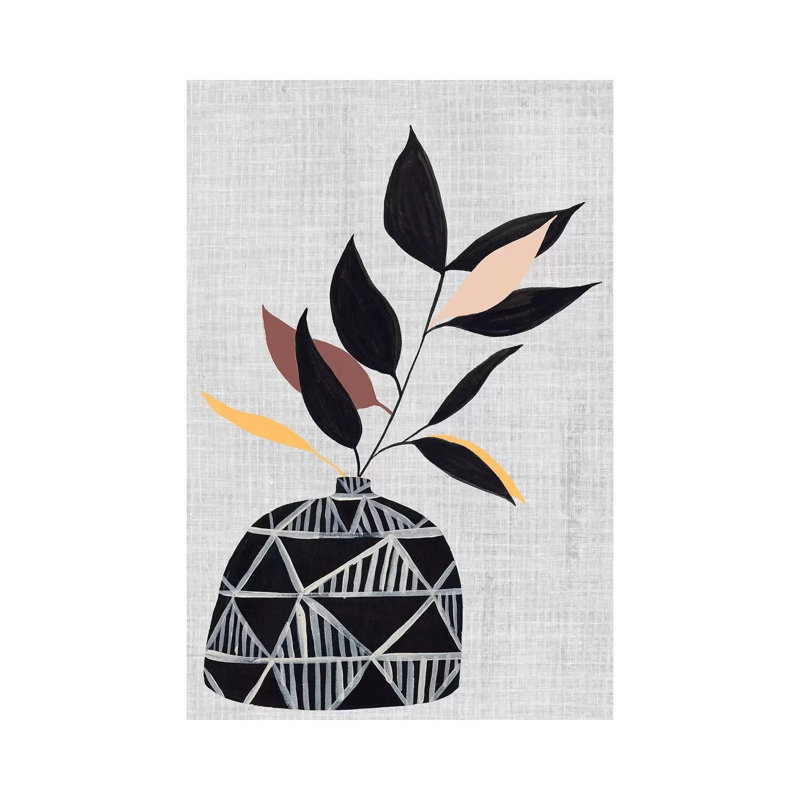 Decorated Vase With Plant IV by Melissa Wang - Wrapped Canvas Painting, 101.6 cm H x 66.04 cm W