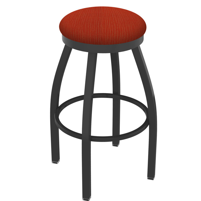 Tabouret pivotant80280 Misha, Tissu - graphite coquelicot, Nickel anodisé, Tabouret de comptoir (assise de 25 po de hauteur)