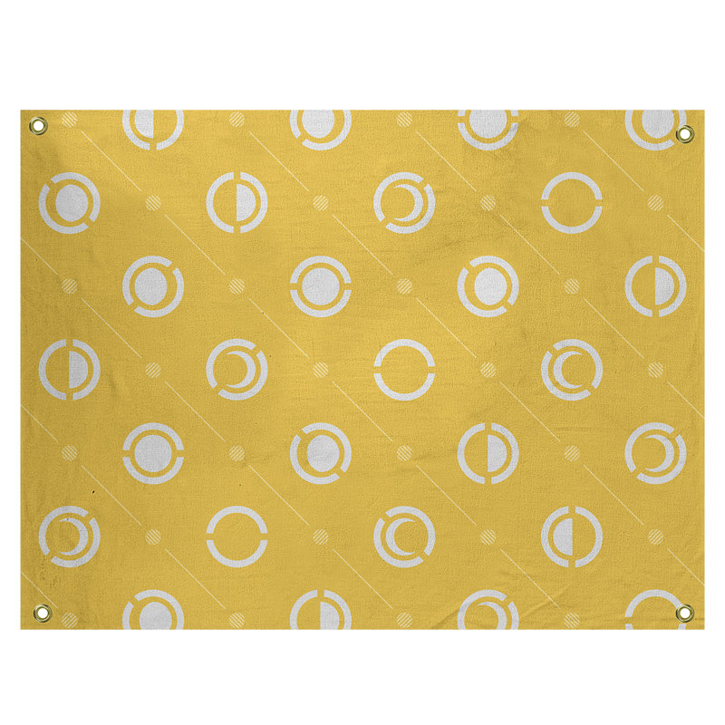 Tapisserie, H 26 po x l 36 po, Jaune/blanc