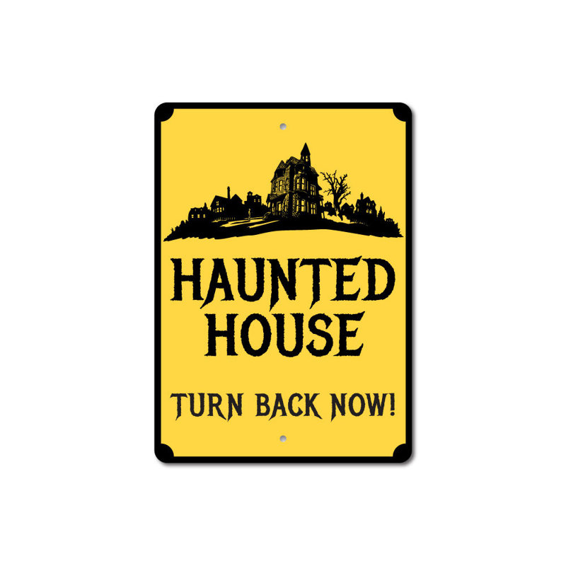 Haunted House Sign, 14" H x 10" W x 0.04" D