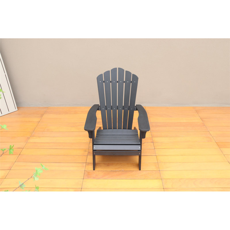 Adirondack Chair With Cup Holder, Black