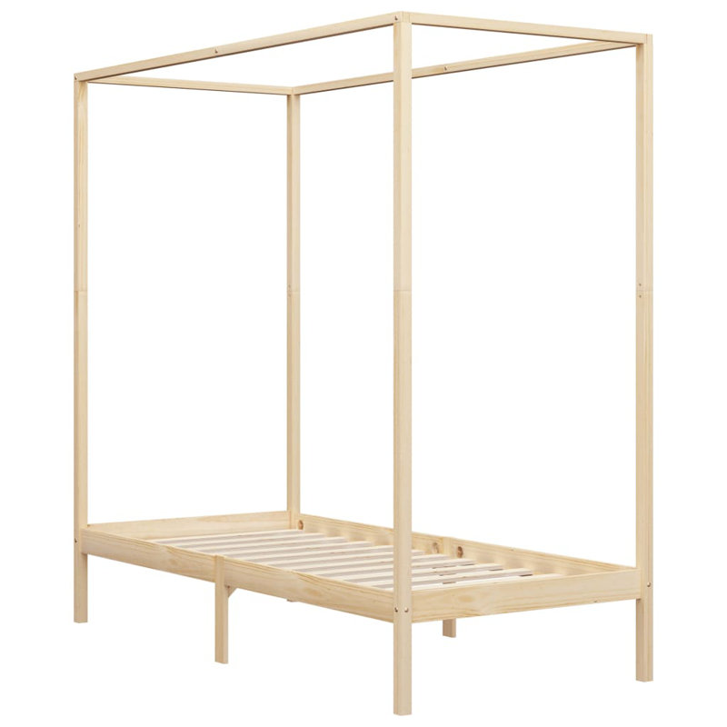 Harrison Solid Wood Bed, Light Brown, 100 x 200cm