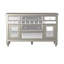 Buffet console Jomo, façade miroir, 5 tiroirs argent, 57 pouces