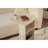 Modern Side Table with Wheeled Legs, Travertine Color, 11.8 x 24.8 x 15.7 inches | 100% Melamine Coated Particle Board, Thickness: 0.71 inches | Stylish Marble Design, Perfect for Living Room or Bedroom
