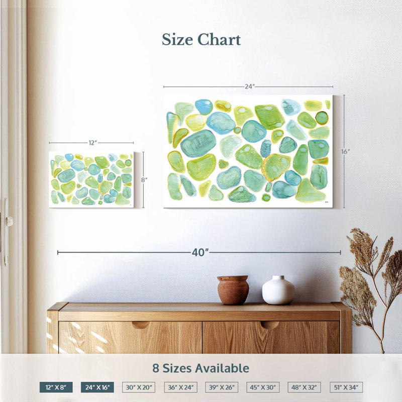 Abstrait de verre de mer Avery, H 16 po x l 24 po