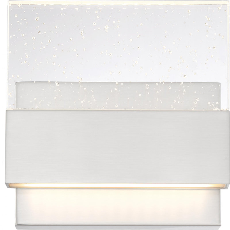 Hildebran LED Flush Mounted Sconce, Polished Nickel, 7" H x 7.25" W x 2.5" D
