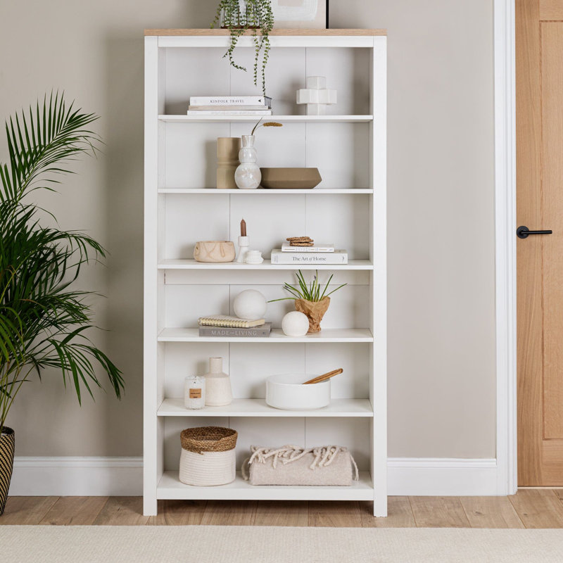 Maryhannah 180cm H x 90cm W Standard Bookcase, Alabaster