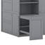 Lit superposé double avec garde-robe, bureau et tablettes-105242223