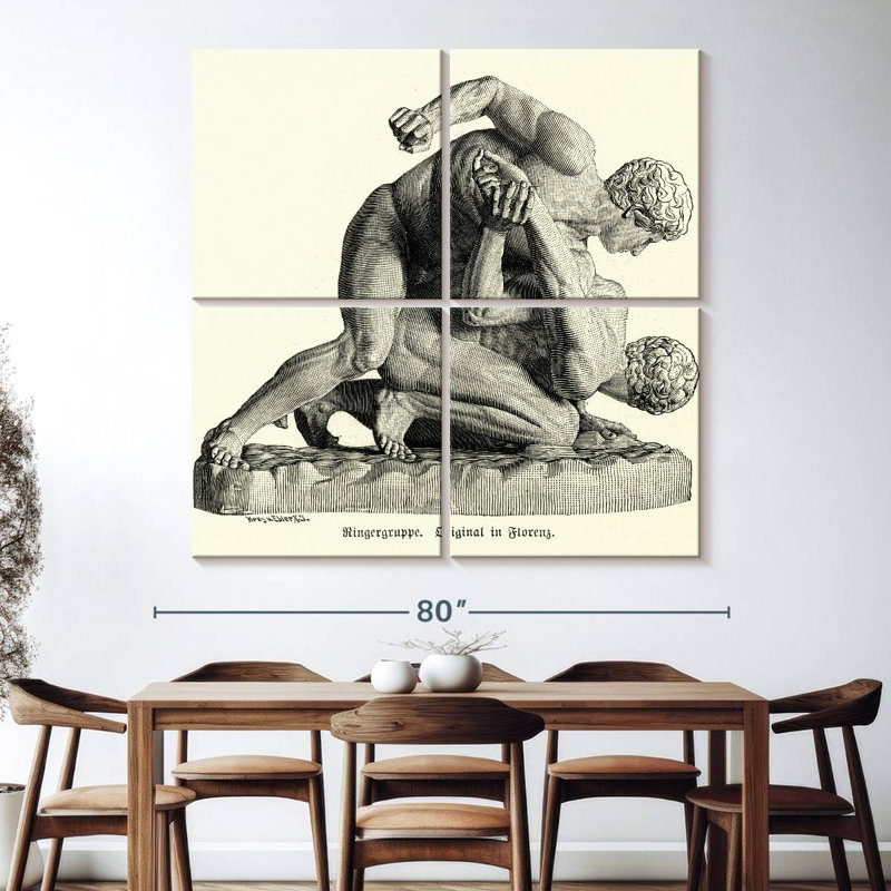 Sireci Roman Wrestlers, 74" H x 74" W
