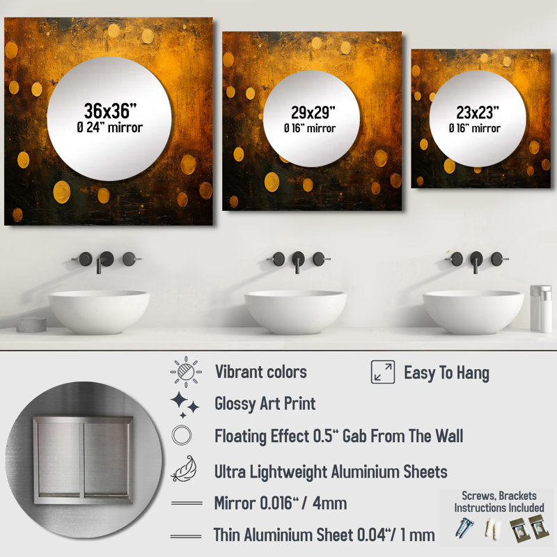Deondra - Our Solar System Square Mirror For Wall Art Decor, 23" x 23"