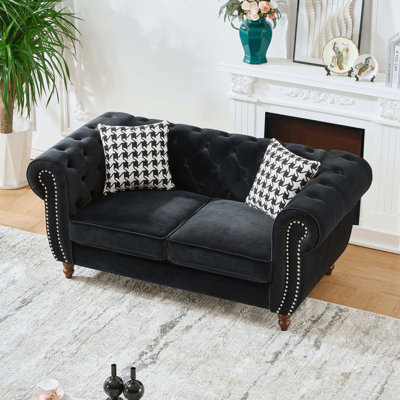 Canapé en tissu d'ameublement en velours Chesterfield