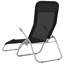 Ensemble de 2 chaises longues pliantes en acier chromé et polyester enduit de PVC noir
