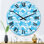 Abstrait vagues de la mer en bleu clair - horloge murale nautique et côtière
