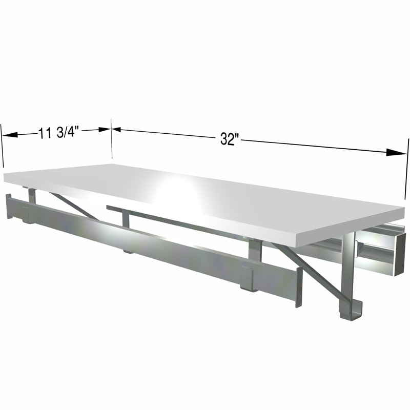 Single Shelf-Hang Closet System, White, 8.5"H x 32"W x 11.75"D